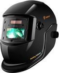 DEKO Welding Helmet Auto Darkening: True Color Solar Powered Auto Darkening Welding Helmets Welder Mask Hood (Bright Black)