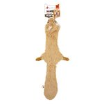 BarkButler x Fofos Skinneez Stuffing Free Squirrel Squeaky Dog Toy,Brown|for Small-Large Dogs(5-30kg)|2 squeakers|Super Soft Fabric|for All Breeds|Chew,Tug,Fetch