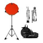 Softline Pro SP-DPPK-40-Kit 12" & 10 Corners Dumbed Drum Practice Pad Kit, Double Side with Stand & Bag (SP-DPPK-40-Kit- Orange)