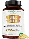 Organic Turkish Black Seed Oil Capsules, Premium Cold Pressed, High TQ, 3 Month Supply, Non-GMO Black Cumin Nigella Sativa Oil for Immune Support, Joint, Digestive Health, 1000mg per Capsule, 180ct