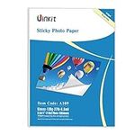 Uinkit 100 Sheets Printable Glossy Sticker Label Photo Paper Self Adhesive Sticky 8.5 x 11 6.5Mil for Dye Inkjet Printer A109