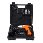 VIPREKHO Cordless Rechargeable Handy Drill Screwdriver Set with bits Holder (Random Color)