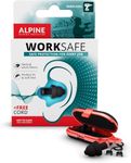 Alpine WorkSafe Ear Plugs Hearing Protection for DIY and Work - Reduce Machine noises and protect ears from Dust - Free Safety Cord - Comfortable Hypoallergenic Material - Reusable earplugs