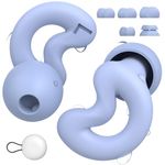 Ear Plugs for Sleeping Noise Cancelling Up to NRR49dB-Ultra Soft, Reusable Silicone Ear Plugs for Sleep Snoring Blocking, Side Sleepers-10 Ear Tips in XS/S/M/L/Double Layer Tranquil Blue