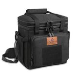 Tactical Lunch Bag, Expandable Insulated Lunch Box for Men Women, Waterproof Leakproof Cooler Bag for Adults/Work Office Outdoor Picnic Camping, 20Can/15L, Black, HSHRISH