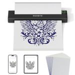 MUNBYN Tattoo Stencil Printer ITP05, Wireless Thermal Tattoo Printer with 10 Transfer Papers, Compatible with Android and iOS Phone/Tablet & PC, Tattoo Kit for Tattoo Artists & Beginners