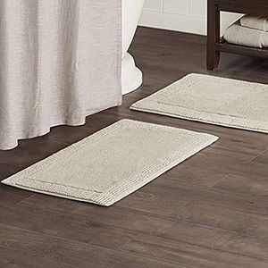 MADISON PARK SIGNATURE Splendor Reversible 100% Cotton Tufted Bathroom Rug-3000 GSM Hotel Quality Luxurious Plush High Pile Bath Mat Absorbent, Quick Dry, Shower Room Décor, 21x34, Natural