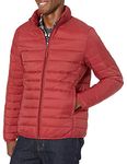 Amazon Essentials Men's Lightweight Water-Resistant Packable Puffer Jacket, Brick Red, X-Small