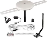 Five Star HDTV Antenna - 360° Omnidirectional Amplified Outdoor TV Antenna up to 150 Miles Indoor/Outdoor,RV,Attic 4K 1080P UHF VHF Supports 4TVs Installation Kit & Mounting Pole