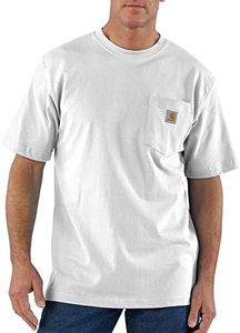 Carhartt Men's Loose Fit Heavyweight Short-Sleeve Pocket T-Shirt, White, X-Small