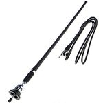 NC 16.9 Inch Car FM AM Radio Antenna, Flexible Mast Radio FMAM Antenna Universal Car Stereo Auto Roof Fender Radio AM FM Wing Mount Signal Aerial Antenna with Antenna Extension Cable