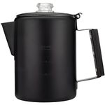 COLETTI Black Bozeman Percolator Coffee Pot — Stovetop Coffee Makers, Camping's Sleekest Stainless Steel Percolator – NO Aluminium or Plastic (9 Cup)