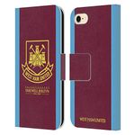 Head Case Designs Officially Licensed West Ham United FC 2015/16 Final Home Retro Crest Leather Book Wallet Case Cover Compatible With Apple iPhone 7/8 / SE 2020 & 2022