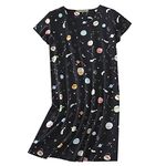 PNAEONG Women's Cotton Nightgown Sleepwear Short Sleeves Shirt Casual Print Sleepdress XTSY108-Color Stars-M