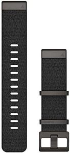 Garmin QuickFit 22 Watch Band - Jacquardweave Nylon Strap – Heathered Black