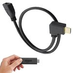 Right Angle 90 Degrees Fire Stick TV HDMI 0.5m Male to Female Extender Extension Wire Lead Cable