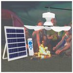 Solar Fans Light Three Color Light Adjustable Detachable Ceiling Fan Outdoor Portable Design Ub Solar Fan Light with Remote Control Outdoor Picnic Camping Lightable