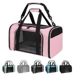Yipincover Carriers Soft-Sided Pet Carrier Pink for Medium Large Cats Dogs Undertake 35Lbs,Ventilated Mesh Windows,Top Load Cat Carrier with Airline Approved(X-Large,Pink)