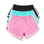 AMDOLE Prime,3 Pack Womens Running Shorts Cotton Summer Hot Pants Ladies Workout Gym Sport Yoga Bottom Joggers Beach Shorts Swimwear Elastic Waist Casual Lounge Shorts,3XL