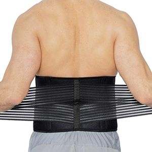 Neotech Care Neoprene Back Brace, Lumbar Support with Double Banded Strong Compression Pull Straps (Black, Size XXXL)
