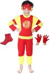 SILAYI BY RENU MEHRA Hosiery Fabric ShaktiMaan Superhero Costume For Kids Halloween Dress Fancydress Birthday Gift | Cosplay Bodysuit for Boys and Girls (2-3 Years)