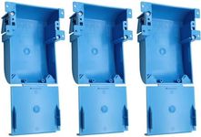 XGGYA Single Gang Shallow Switch & Outlet Box with Bracket,Old Work,PVC,18 Cubic Inch,Thin Wall Box with Flip Cover,Blue(3 Pack)