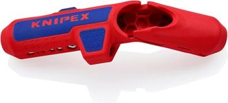 KNIPEX Ergostrip Universal Stripping Tool for Right-Handers, 135 mm, Round Cable, Coax Cables, Data Cables, Wire Stripper, 16 95 01 SB