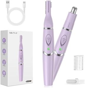 Ear and Nose Hair Trimmer for Women, 2025 Professional Painless 2 in 1 USB Rechargeable Eyebrow & Facial Hair Trimmer, Precision Tool with Powerful Motor and Dual-Edge Blades, IPX7 Waterproof