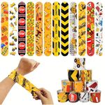 Party Propz Construction Theme Return Gift for Kids- 12 Pcs Slap Bands for Kids | Slap Bracelets for Kids | Wrist Band for Kids | Hand Band for Kids Return Gift | Scale Band for Boys | Slap Band Scale