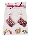 Retro Cassette Tape Earrings On Presentation Card Perfect Gift Idea Nostalgia 90s and 80s Gifts Nostalgia