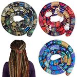 3 Pcs Spriral Lock Hair Tie dreadlock hair tie set dreadlock accessories for women and men dreadlocks ponytail holder Dread hair ties for braids thick curly hair (20 inches, Colorful)