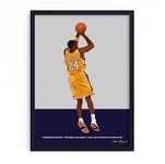 QUOTE - UNQUOTE ART Kobe Bryant Basketball Poster Frame Basketball Merchandise - Original Sports Art - 11x14 inches - Black Frame