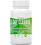 5 Day Rapid Colon Detox & Cleanse | 30 Vegan Capsules | Natural Laxative with Probiotic | Constipation Bloating Gut Detox Relief | All Natural Ingredients Vitamins | Gluten Free | Easy to Swallow