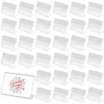 Yicaam 42 Pcs Mini Acrylic Sign Display Holder Price Label Holder, Acrylic Price Display Holder Price Name Card Tag Label Stand for Office, Retail Store and Supermarket (6 x 4.3 x 2cm)