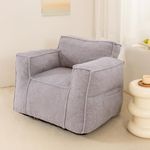 IEVENW Sherpa Giant Bean Bag Chair for Adult, Bean Bag Sofa Couch with Soft Stuffed Memory Foam, Comfy and Lazy Sofa for Dorm, Apartment, Living Room and Bedroom, Grey