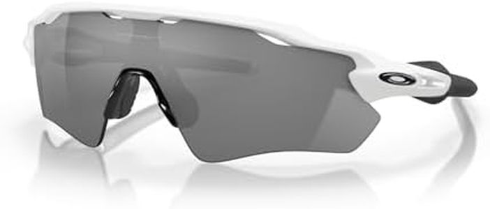 Oakley Mens OO9208 Radar EV Path Rectangular Sunglasses, Polished White/Prizm Black Polarized, 38 mm