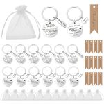 XINRUI 12PCS Thank You Keychain Gifts, Inspirational Keychain, Bulk Employee Appreciation Gifts, Coworker gifts, Going Away Farewell Gifts for Coworkers, Teacher