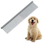 Pets Empire Stainless Steel Comb, Pet Grooming Comb Shedding Comb Tool Poodle Finishing Butter Comb Professional Cat and Dog Care