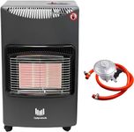 OptiProducts 4.2kw Calor Gas Heater Free Standing Butane Gas Heater Portable Heater with wheels comes + Hose and Regulator, Dark Grey (LQ-H002)