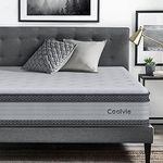Twin XL Mattress, Coolvie 10 Inch Hybrid Mattress with Individually Pocket Coils and Dual Layer Cool Comfy Memory Foam, Hybrid Innerspring Mattress in a Box, Cushioning Euro Top Design, Medium Firm