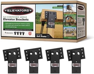 Elevators 4x4 Elevator Brackets, Double Angled Construction-Grade Steel, Ideal for Hunting Stands, Tree Houses, Decks, and More, 4-Pack