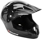 Razor Full Face Youth Helmet - Front Visor Youth Bicycle Helmet with a Lightweight Plastic Outer Shell - Dependable Youth Helmet with Adjustable Straps for Young Riders - Black