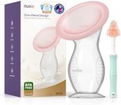 Nuliie Silicone Manual Breast Pump with Leak-Proof Lid & Suction Cup, 4oz/120ml BPA-Free, Wearable Hand Pump Breastmilk, Breast Milk Collectors for Breastfeeding Essentials, Includes Cleaning Brush