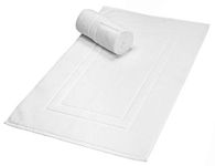 Premium Cotton 20x30 inch 2-Pack Bath Mats - 100% Ringspun Cotton - Luxury Hotel & Spa Quality - 800 GSM - Durable Soft Highly Absorbent - Machine Washable - White