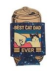 Funny Cat Dad Fathers Day Coozie Bi