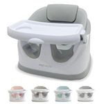 My Babiie MBHCB 2-in-1 Baby Booster Chair – Feeding and Floor Seat for Toddlers, Easy Clean, Removable Tray with Cup Holder, from 6 Months to 3 Years (15kg) – Grey