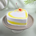 FlowerAura Heart Shape Fruity Juicy Yummy Pineapple Cake For Birthday Cake, Anniversary Cake, Valentine's Day Cake, Mother's Day Cake, Christmas Cake, Women's Day Cake (Same Day Delivery) (1Kg)