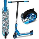 LIONELO WHIZZ NEO Stunt Scooter, ABEC-9 Ball Bearings, Aluminium Deck, HIC Compression System, 110 mm Wheels, Wide T-Tube Handlebars, Flex Fender MN Steel Brake, Unique Design (Blue Cobalt)