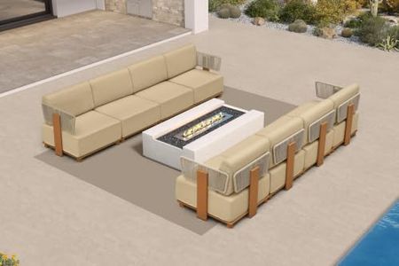 PURPLE LEAF Patio Furniture Set Modular Open-End 8 PCS Sectional Sofa