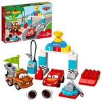 LEGO 10924 DUPLO Cars Lightning McQueen's Race Day Disney Pixar Cars Toy for Toddlers 2 Years Old,42 Pieces,Multicolor